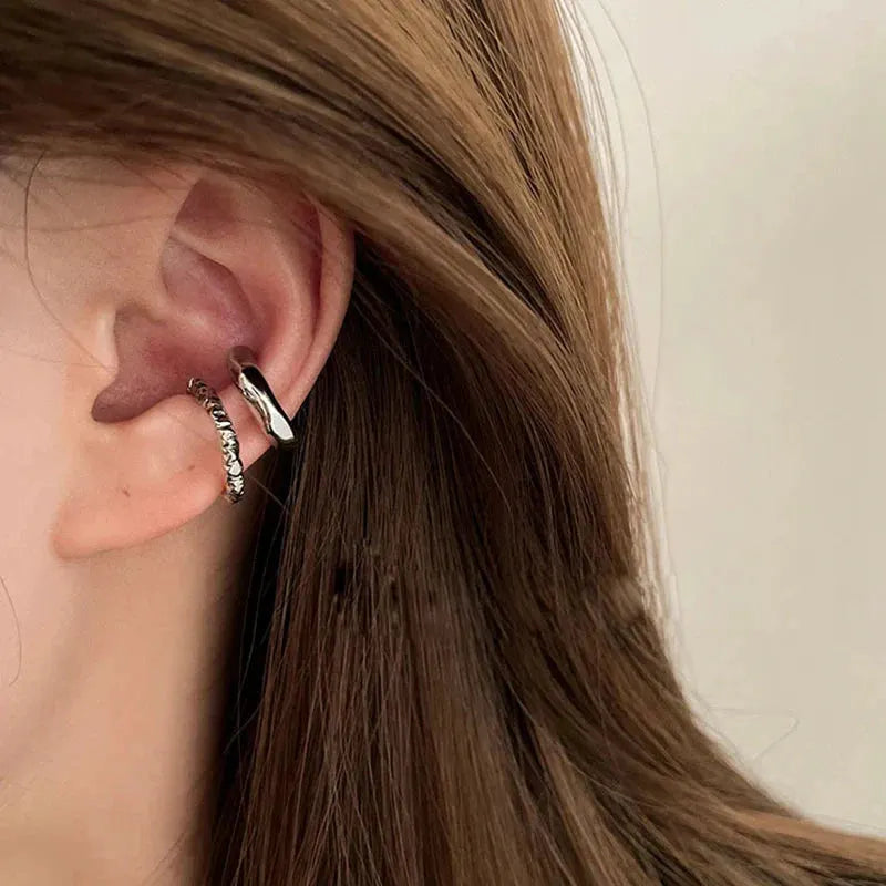 Punk Irregular Geometric Ear Cuff Earrings for Women Non-Piercing Metal Ear Clip Earring Fake Cartilage Fashion Jewelry Party by MAIDEN-ART