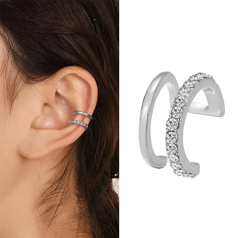 VAGZEB Bohemian NO Piercing Crystal Rhinestone Ear Cuff Wrap Stud Clip Earrings For Women Girl Trendy Earrings Jewelry Bijoux by Maiden-Art