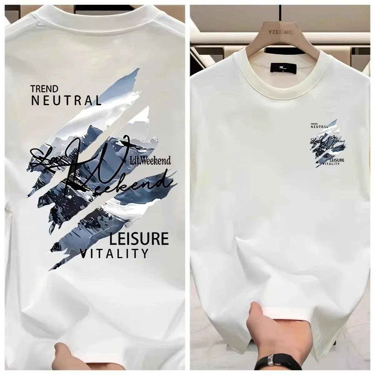 Men's Summer Breathable Short Sleeve Graphic T-Shirt for Casual Streetwear by Vimost Shop