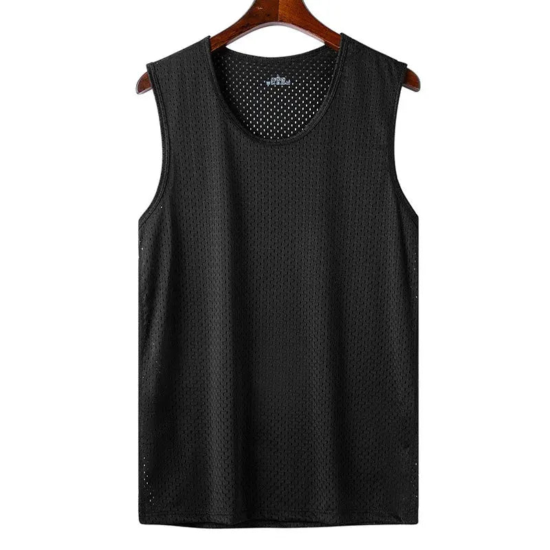 Men Ice Silk Mesh Sports Vest Breathable Quick Dry Sleeveless Riding Running Training Top by Vimost Shop