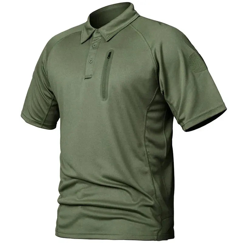 Men's Short Sleeve Polo Shirts Summer Tactical Polo with Zip Pocket Outdoor Hiking Golf Shirt Big Plus Size USA Size by Vimost Shop