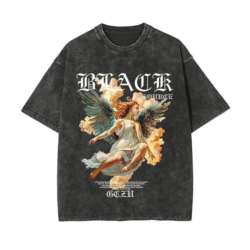 Y2k Gothic Punk Style Men T Shirt Clothes Harajuku Oversized T-shirt Top Tee High Street Hipster Summer Streetwear Anime Clothes by Vimost Shop