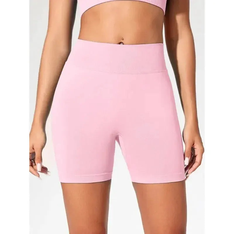 Women's High-Waist Knit Yoga Shorts with Stretch Fit for Training by Vimost Shop