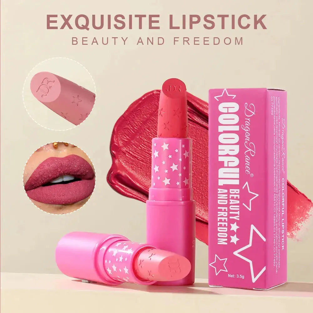 9 Colors Waterproof Rose Red Velvet Matte Lipstick Moisturizing Long Lasting Stars Not Easy To Fade Nude Lip Tint Black Lipstick by Maiden-Art