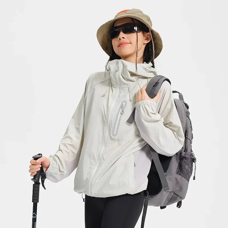 Women's Lightweight Hooded Hiking Jacket for Outdoor Layering by Vimost Shop