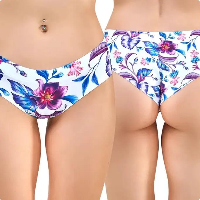 Memème Women’s Ultra-Comfortable SPRING - Purple Bloom - Panties | Breathable Cotton Crotch, Stretchy Fit by Mememe