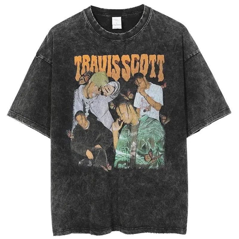 Hip Hop Streetwear Graphic T-Shirt Men Harajuku Cotton Short Sleeve Tee by Vimost Shop