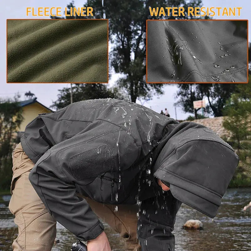 Lurker Soft Shell Camouflage Jacket Men Waterproof Hunting Clothing Warm Camo Tactical Jackets Outdoor Combat Hoodie Coat by Vimost Shop