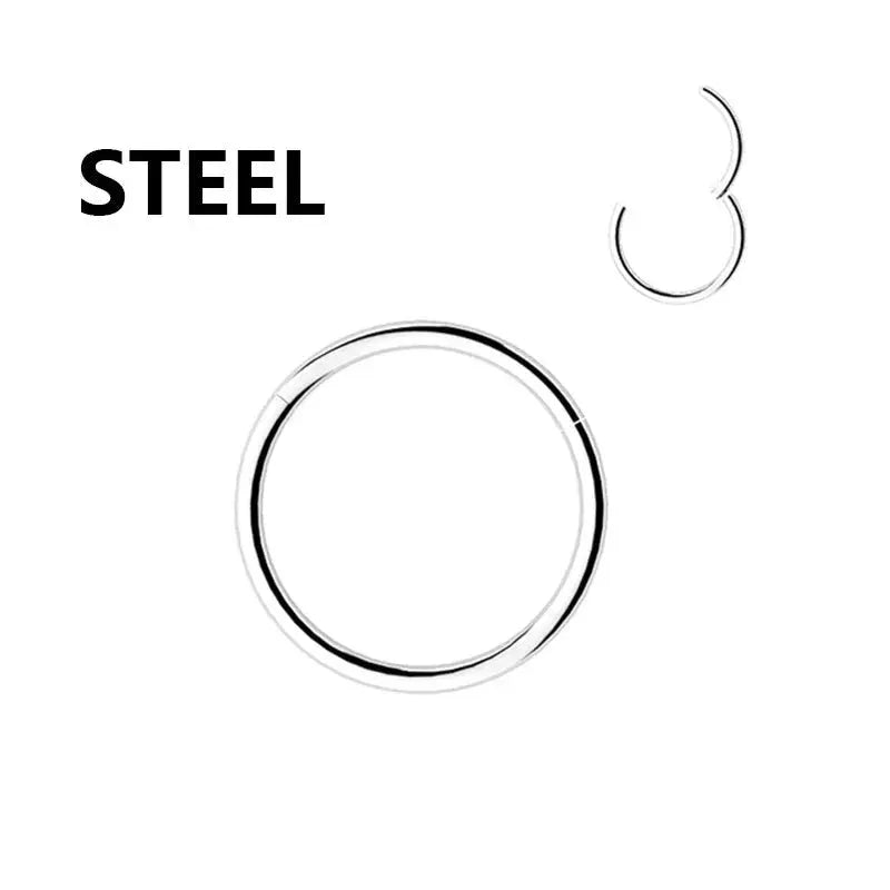 1PC Stainless Steel Nose Hoop Septum Piercing Clicker Hinged Segment Rings Lip Helix Daith Conch Cartilage Earrings Sexy Jewelry by Maiden-Art