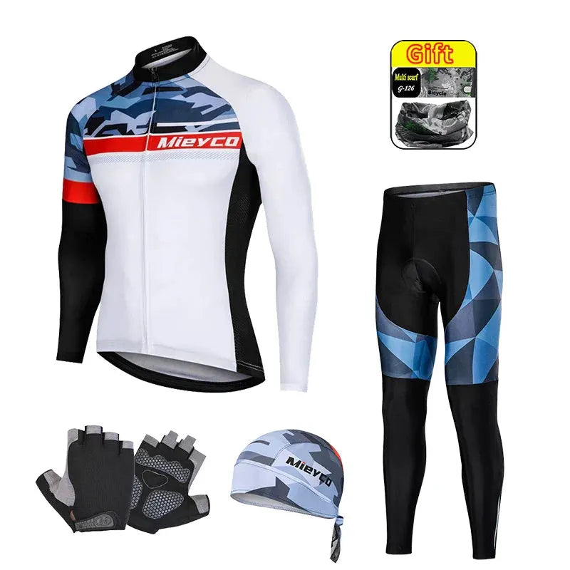 Men Autumn Long Sleeve Cycling Jersey Set MTB Mountain Bike Sportswear Slim Fit by Vimost Shop