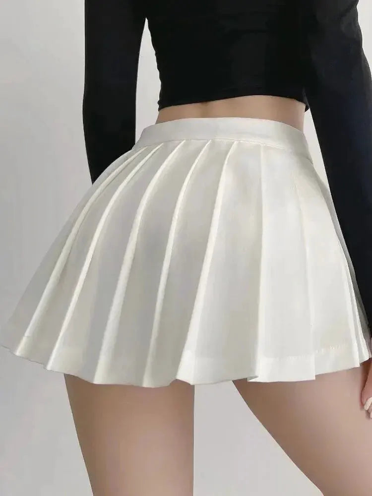 Sexy Women Pleated Skirts High Waist Summer Vintage Mini Skirts Korean Tennis Student White Designed Dance Skirt by Vimost Shop