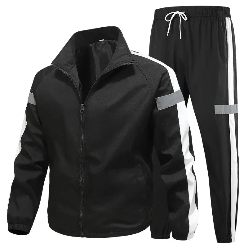 Men’s Breathable Reflective Running Tracksuit Set for Training by Vimost Shop