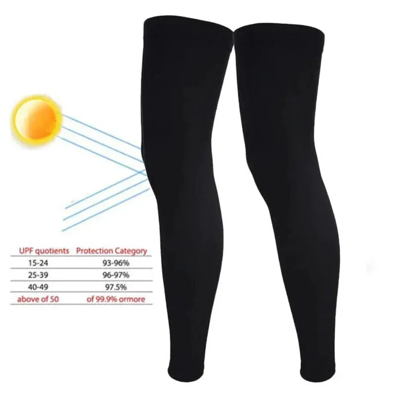 Men Ice Silk UV Sun Protection Leg Sleeves Lightweight Breathable Outdoor Cycling Running Sports Leggings by Vimost Shop