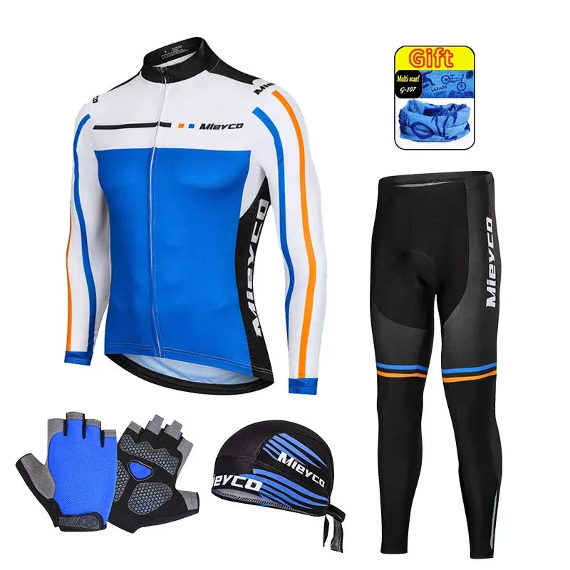 Men Autumn Long Sleeve Cycling Jersey Set MTB Mountain Bike Sportswear Slim Fit by Vimost Shop