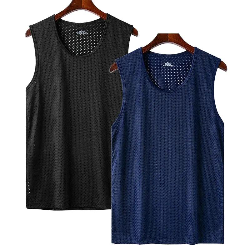 Men Ice Silk Mesh Sports Vest Breathable Quick Dry Sleeveless Riding Running Training Top by Vimost Shop
