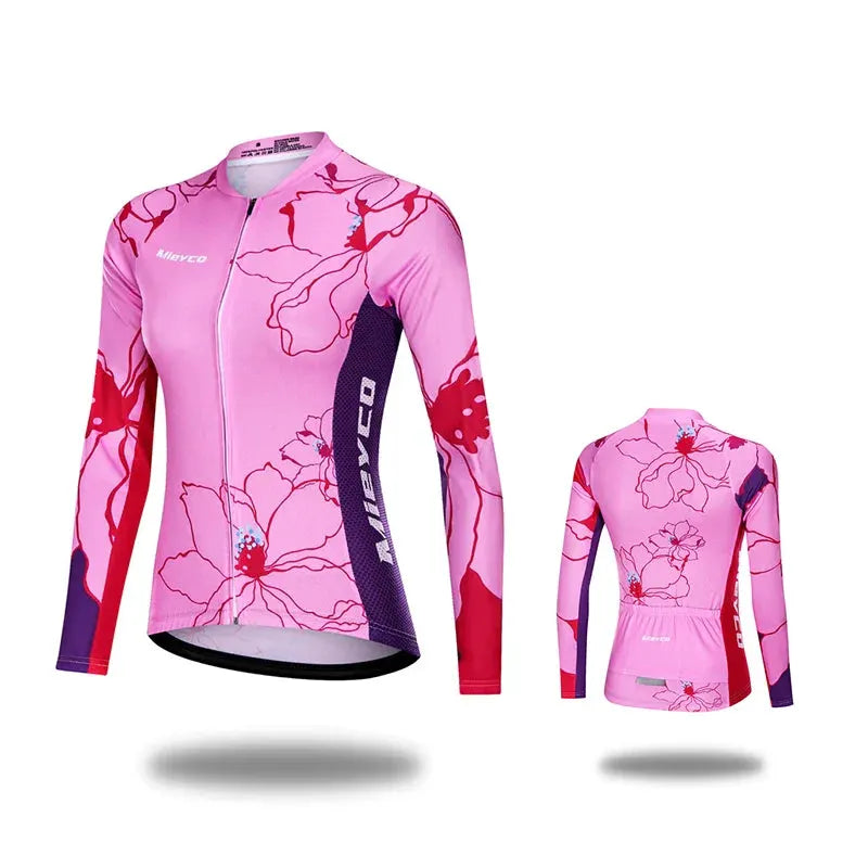 Women Cycling Jersey Long Sleeve Breathable Lightweight Spring Autumn Road Bike Top by Vimost Shop