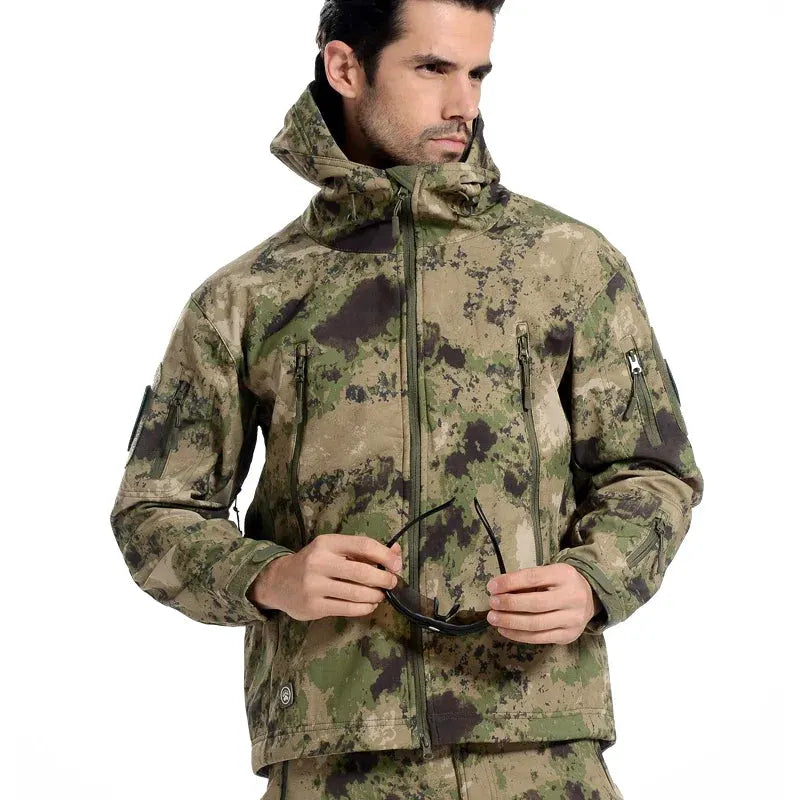 Lurker Soft Shell Camouflage Jacket Men Waterproof Hunting Clothing Warm Camo Tactical Jackets Outdoor Combat Hoodie Coat by Vimost Shop