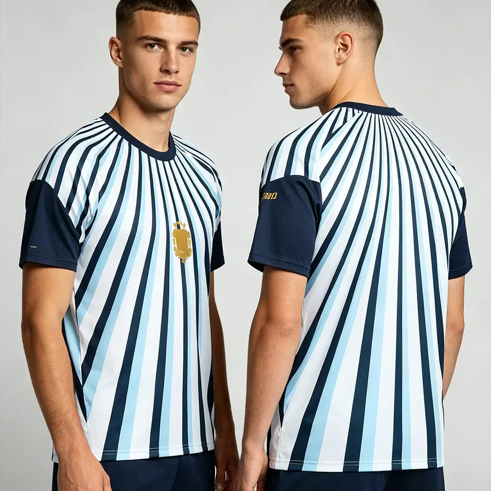 Argentina Soccer Jersey Men's Mesh Football Shirt Quick Dry Breathable Short Sleeve Sports Top by Vimost Shop