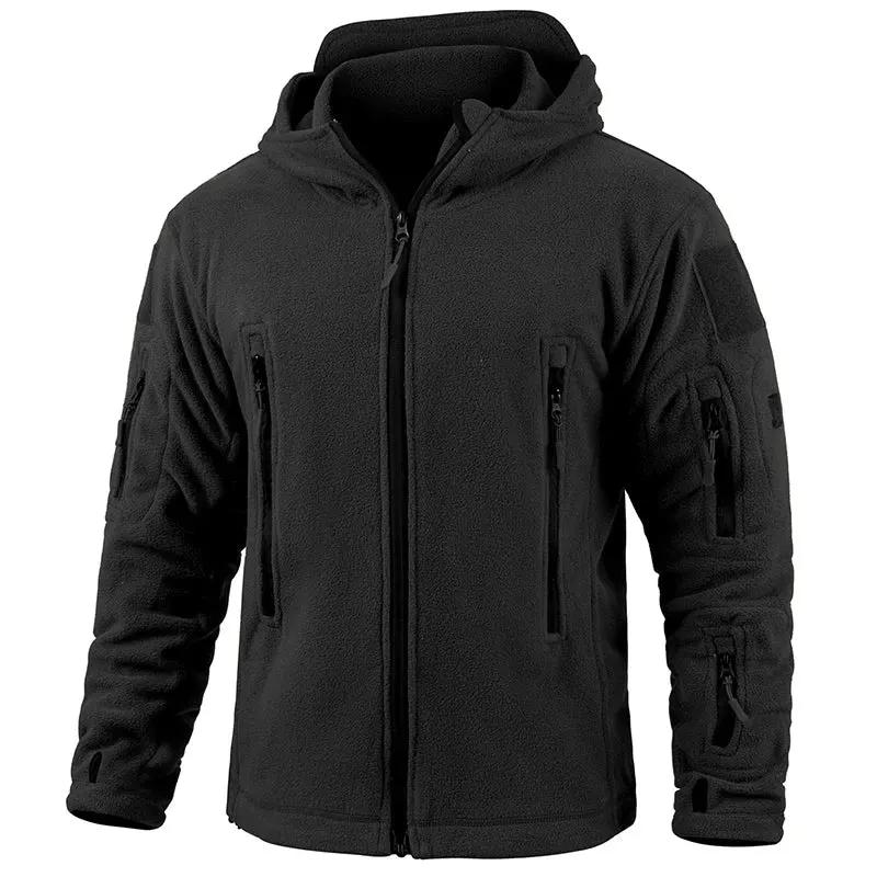 Men's Warm Tactical Fleece Jacket Zip Up Thicken Polar Hoodie Winter Outdoor Sport Hiking Hooded Coat Multi-Pocket by Vimost Shop
