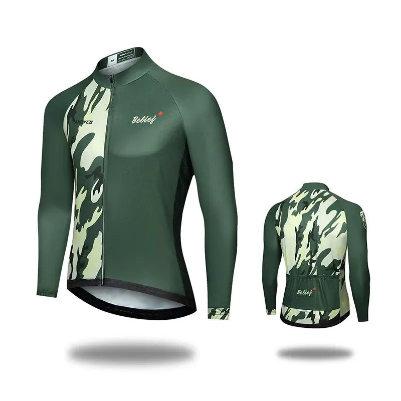 Mens Cycling Jersey Long Sleeve High Elastic for Spring Autumn Bike Riding and Outdoor Sports by Vimost Shop