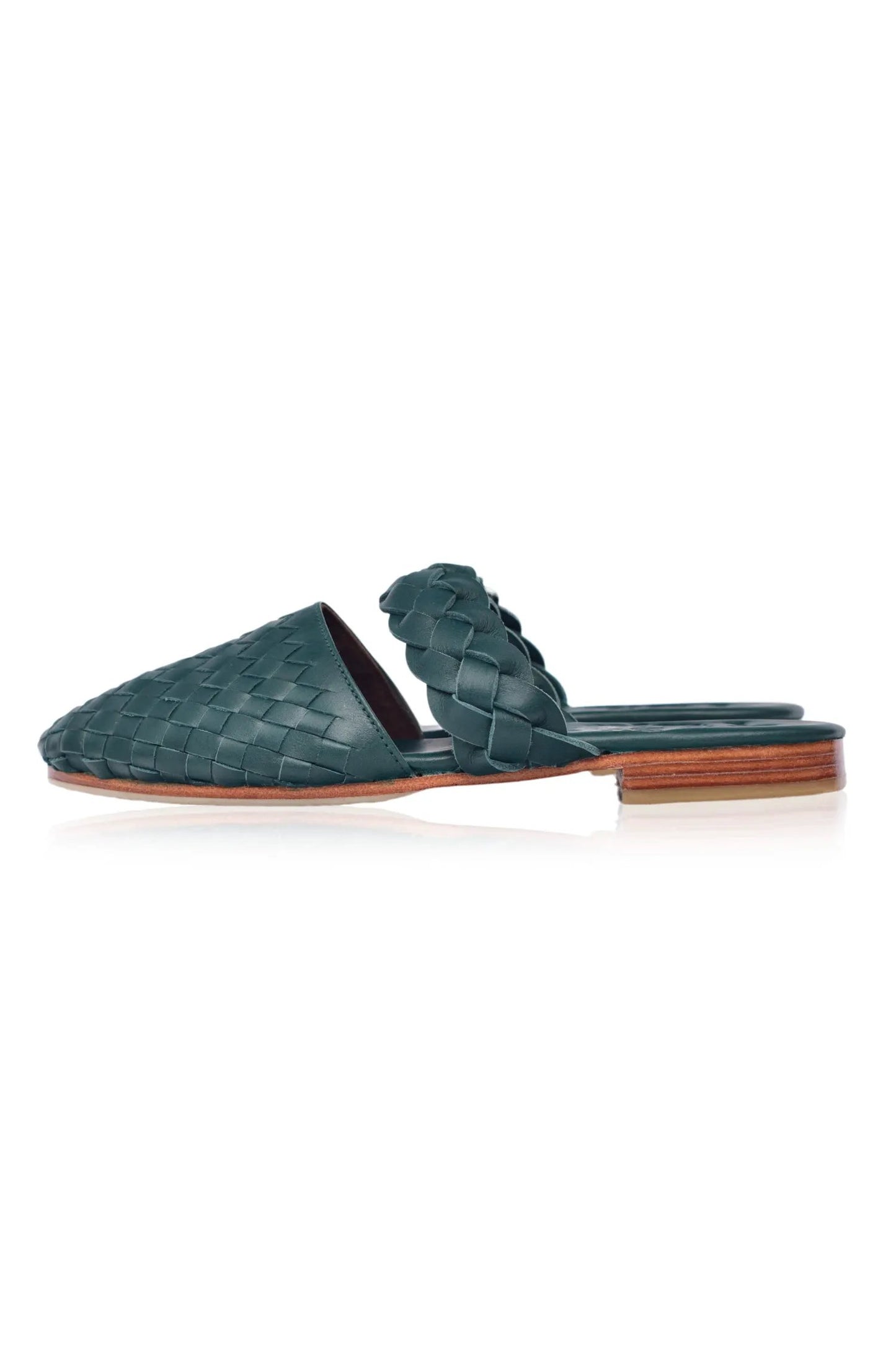 Sea Escape Woven Leather Slide Sandals by ELF