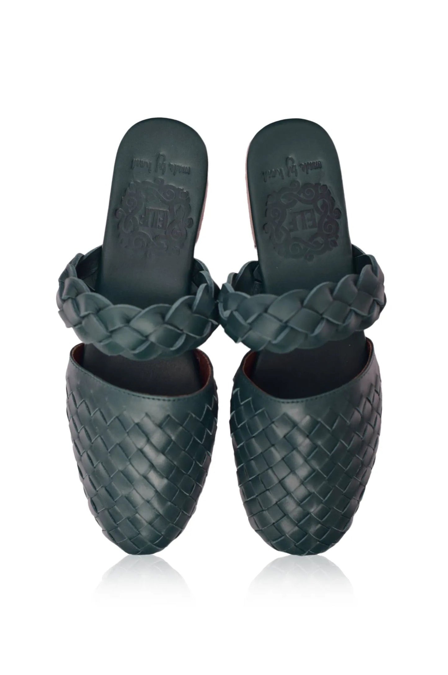 Sea Escape Woven Leather Slide Sandals by ELF