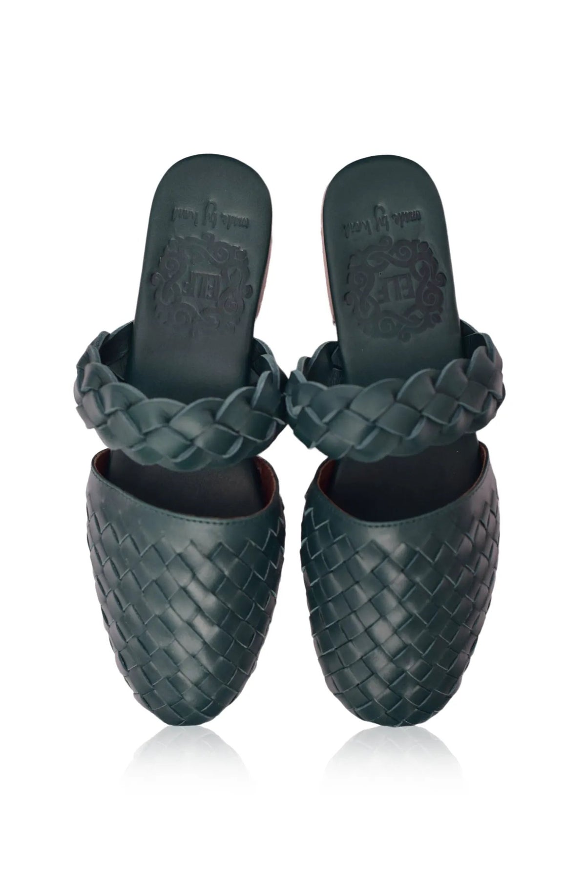 Sea Escape Woven Leather Slide Sandals by ELF
