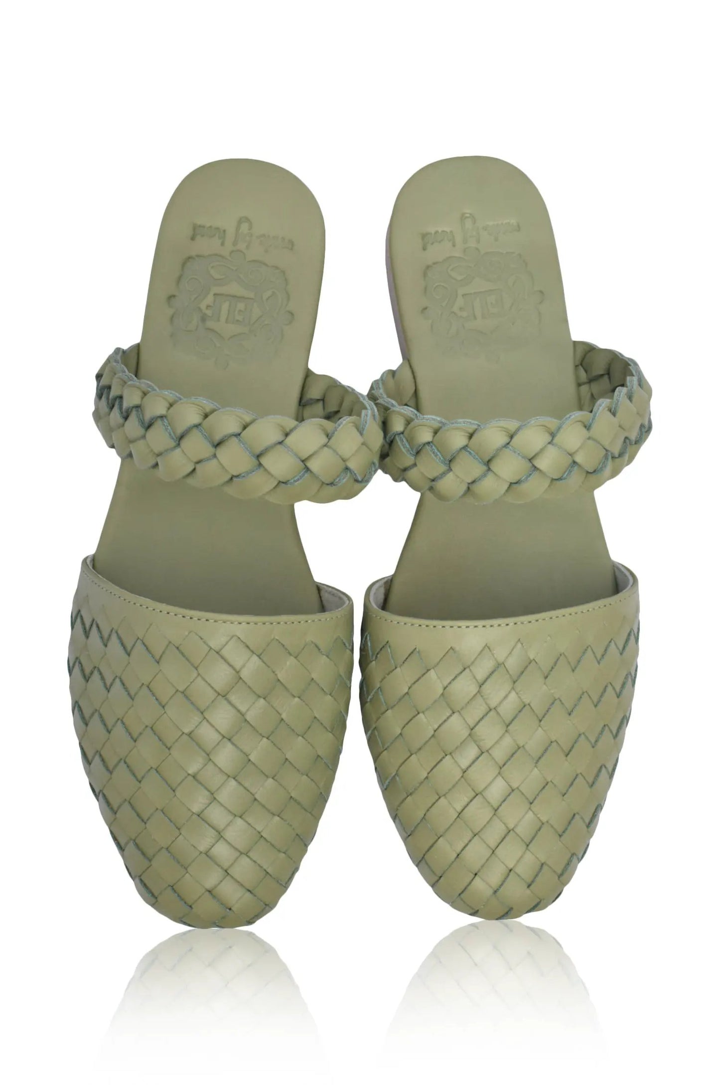 Sea Escape Woven Leather Slide Sandals by ELF