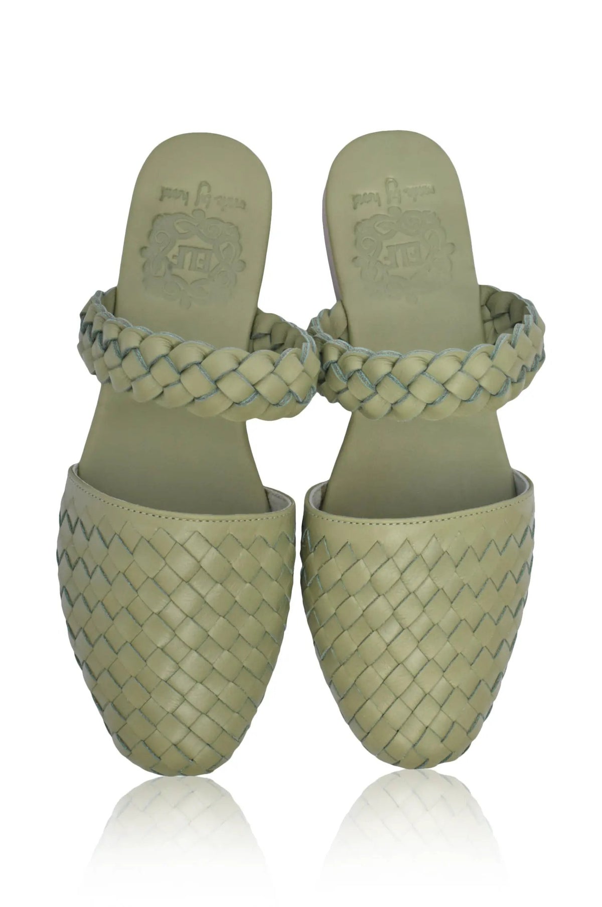 Sea Escape Woven Leather Slide Sandals by ELF