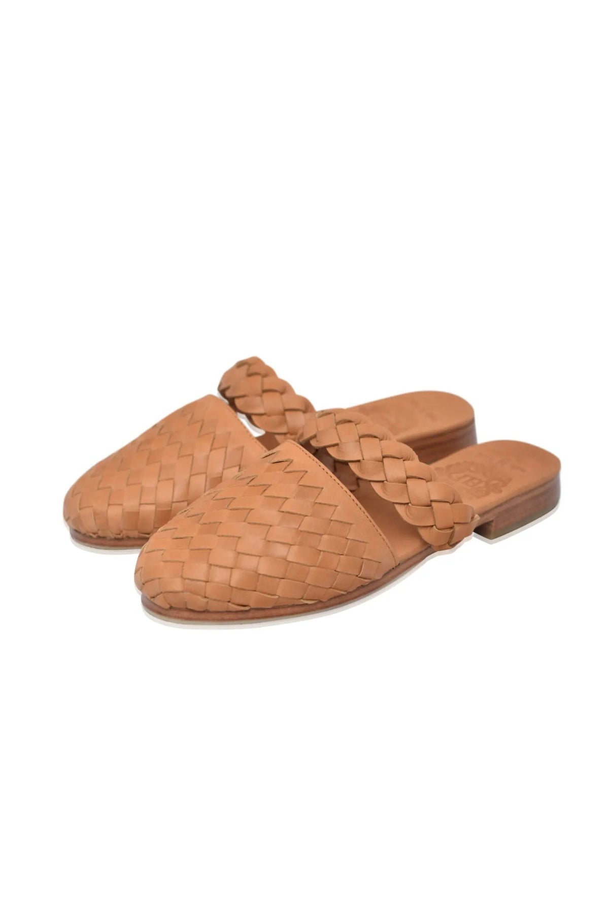 Sea Escape Woven Leather Slide Sandals by ELF