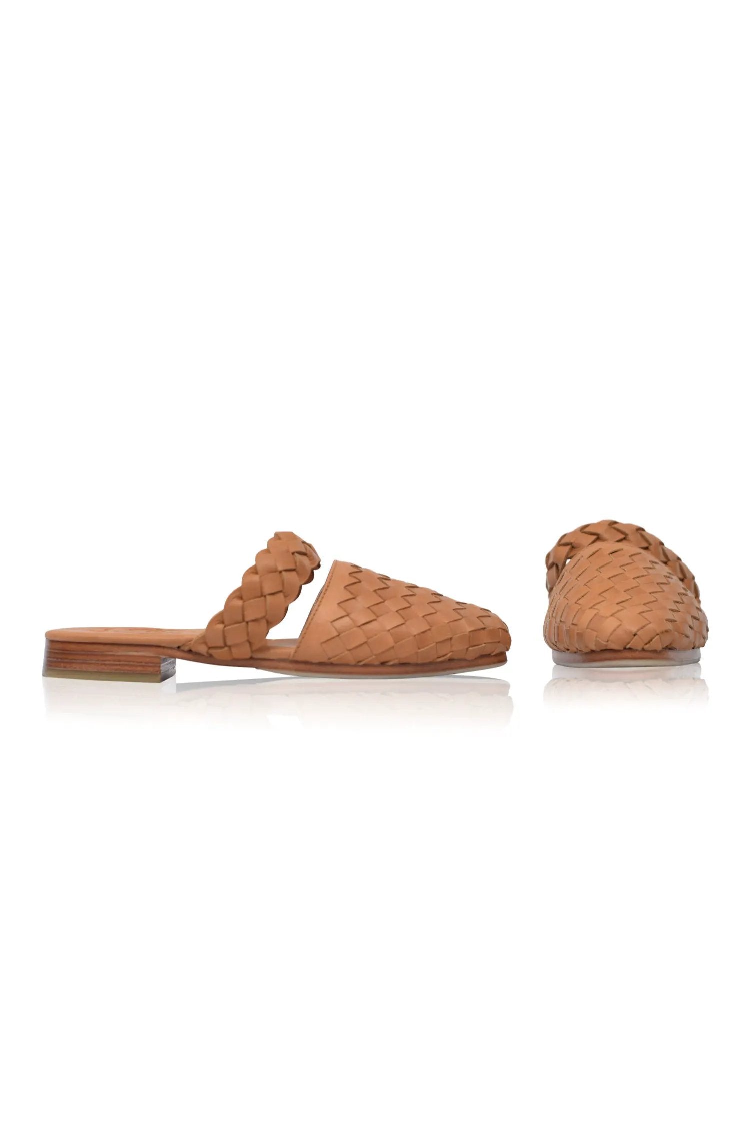 Sea Escape Woven Leather Slide Sandals by ELF