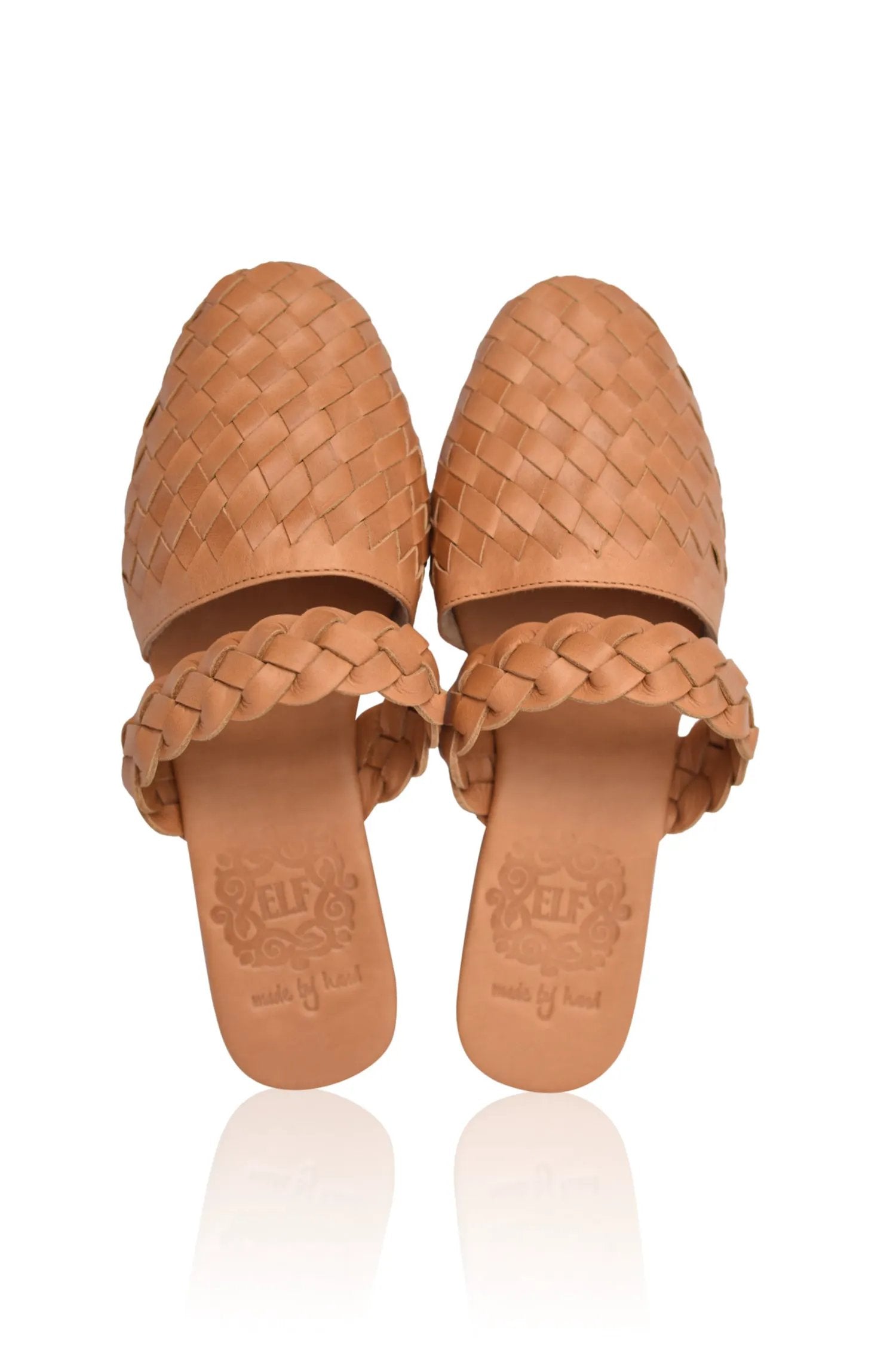Sea Escape Woven Leather Slide Sandals by ELF