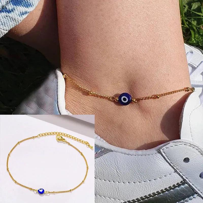 Snake Chain Anklet for Women Girls Adjustable Summer Beach Chain Anklet Bracelet Mother's Day Gifts Stainless Steel Not Allergic by Maiden-Art