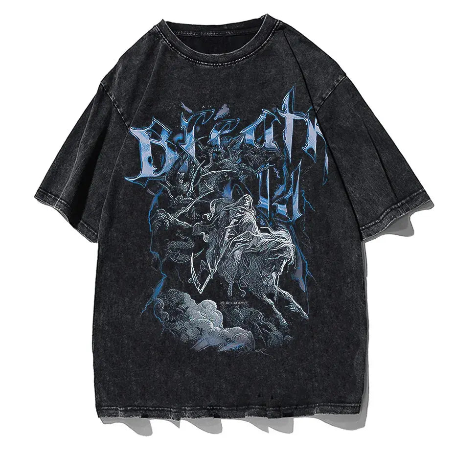 Hip Hop Streetwear Graphic T-Shirt Men Harajuku Cotton Short Sleeve Tee by Vimost Shop