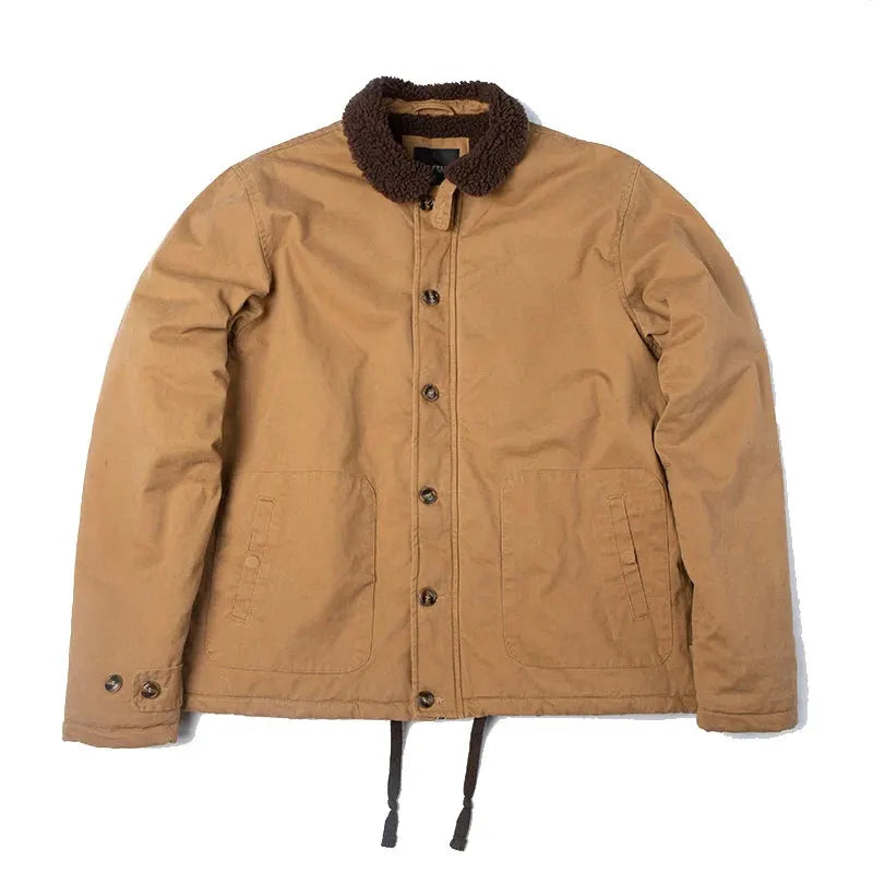 High quality vintage USN WW2 USMC thick sherpa fleece winter clothes khaki military work blank Winter N1 deck jacket for men by Vimost Shop