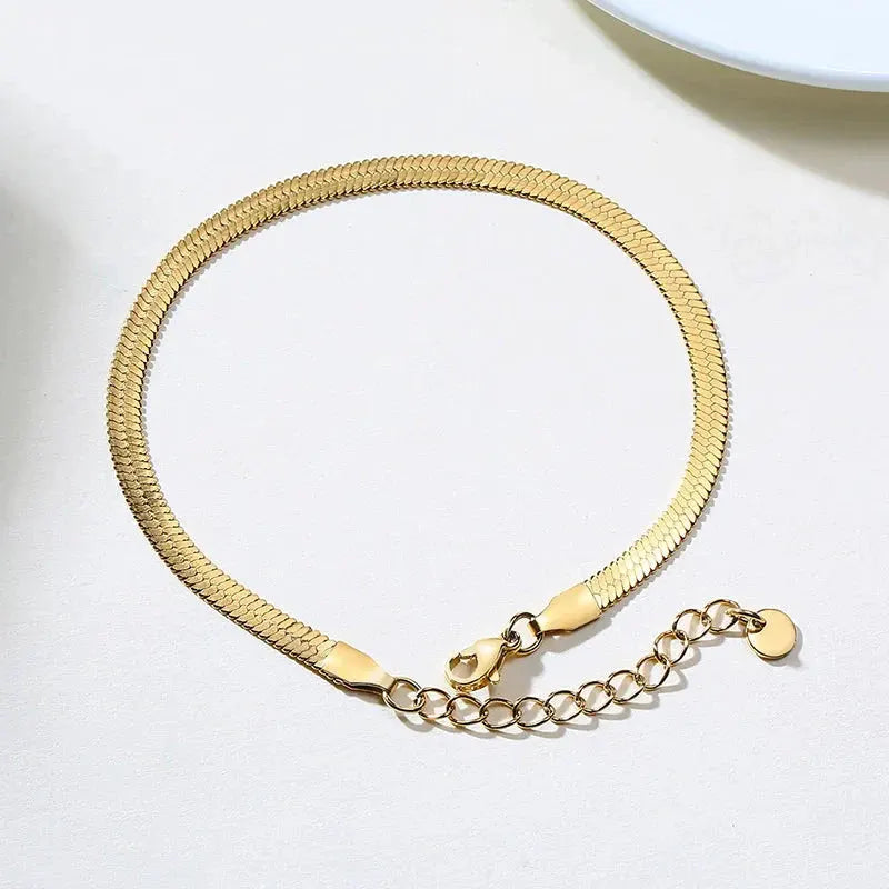 Snake Chain Anklet for Women Girls Adjustable Summer Beach Chain Anklet Bracelet Mother's Day Gifts Stainless Steel Not Allergic by Maiden-Art