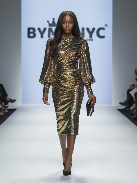 Sequin Multicolor Midi Dress BYMANYC Limited Edition For Women by BYMANYC ® New York