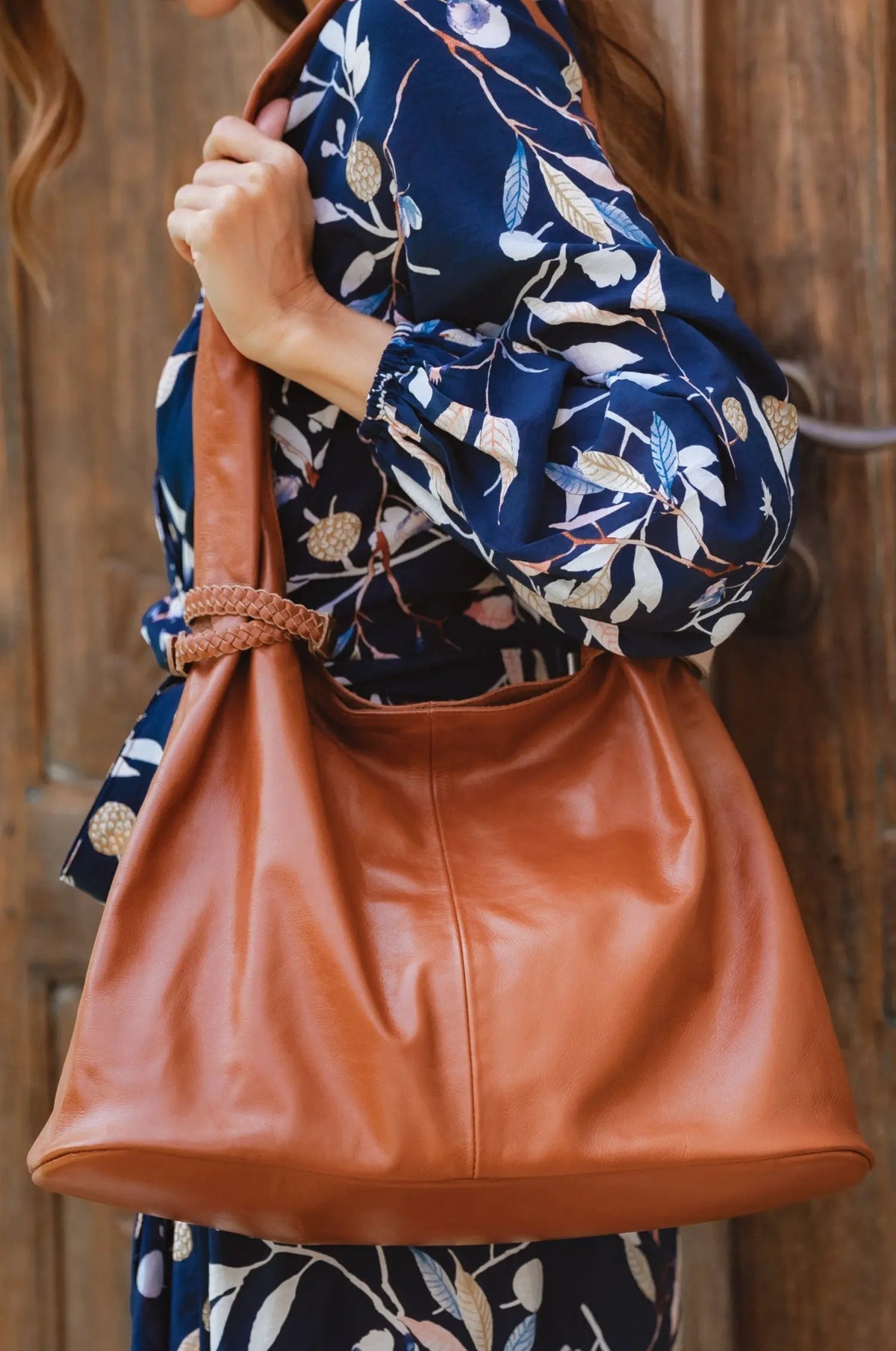 Serendipity Slouchy Leather Tote Bag by ELF