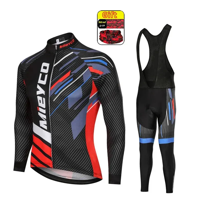 Men Autumn Long Sleeve Cycling Jersey Set MTB Mountain Bike Sportswear Slim Fit by Vimost Shop