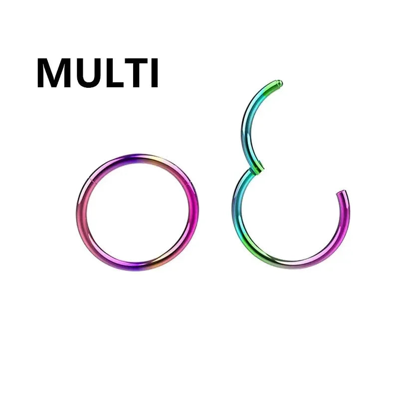 1PC Stainless Steel Nose Hoop Septum Piercing Clicker Hinged Segment Rings Lip Helix Daith Conch Cartilage Earrings Sexy Jewelry by Maiden-Art
