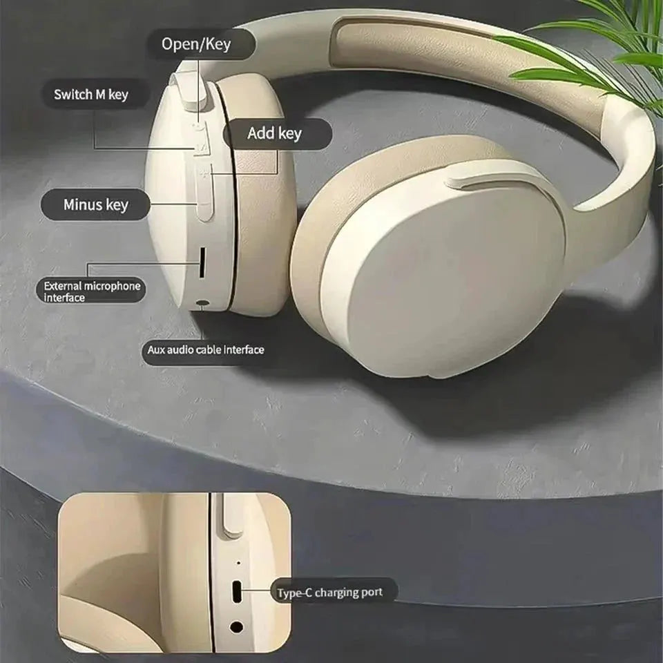 #P2961 Wireless Bluetooth 5.3 Headphones Over Ear Hifi Stereo Headset True Sports With Earphones TF/AUX Music Player with HD Mic by MAIDEN-ART