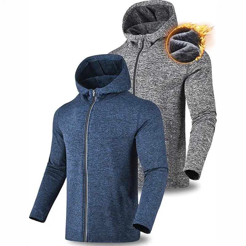 Men Fleece Lined Compression Shirt Long Sleeve Thermal Running Gym Fitness Breathable Sports Top by Vimost Shop