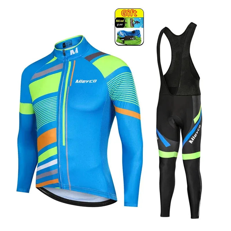 Men Autumn Long Sleeve Cycling Jersey Set MTB Mountain Bike Sportswear Slim Fit by Vimost Shop