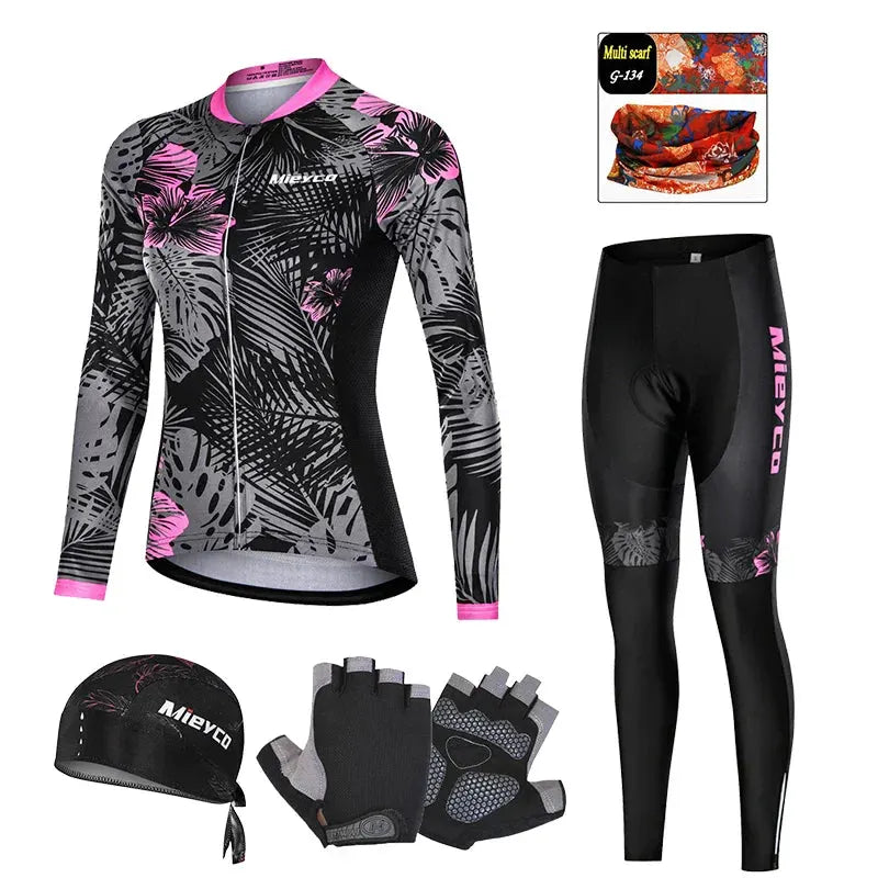 Women Long Sleeve Cycling Jersey Set MTB Bike Quick Dry Breathable Cycling Suit by Vimost Shop