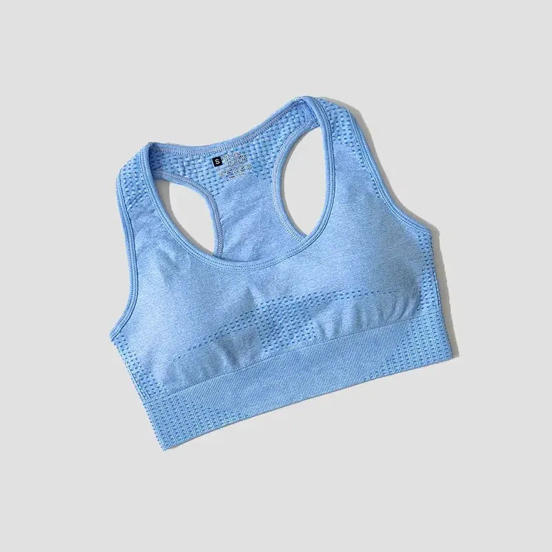 Women’s High Impact Seamless Sports Bra – Padded Push Up Crop Top for Running, Gym & Yoga by Vimost Shop