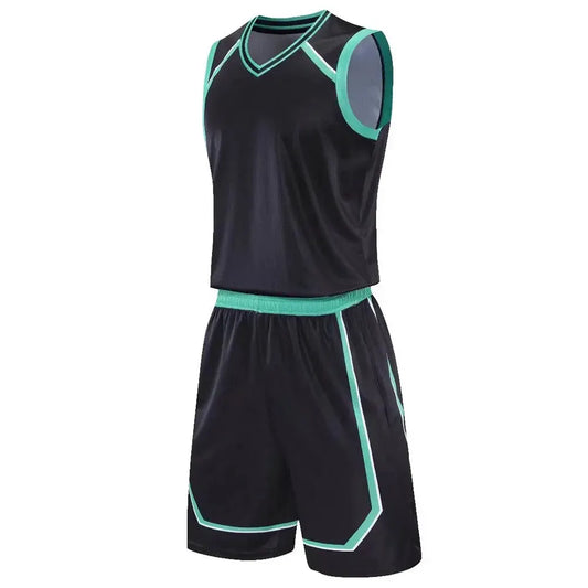 Plus Size Mens Custom Basketball Jersey Set Patchwork Color Design Quick Dry Tank Top and Shorts by Vimost Shop