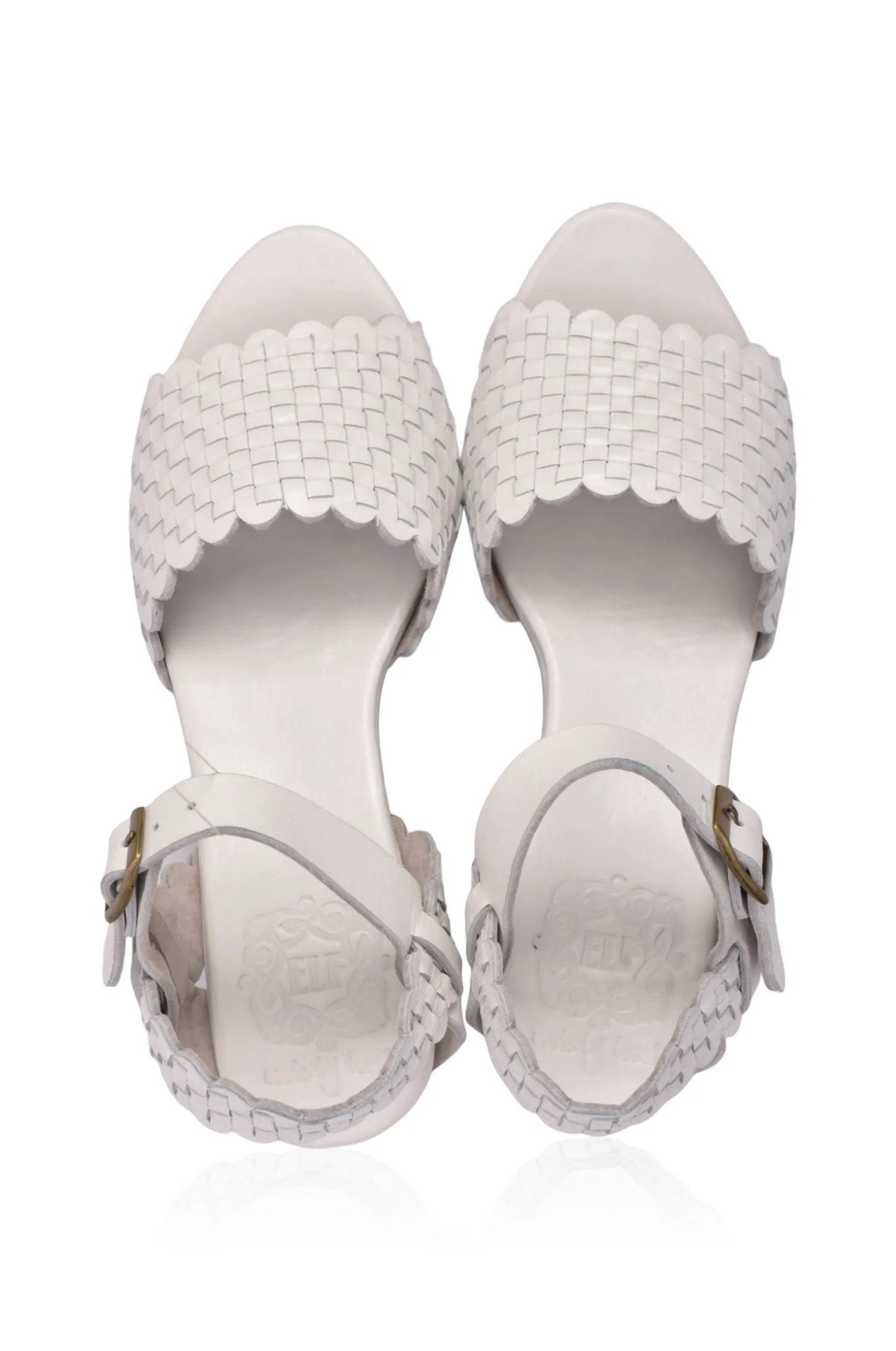 Sicily Woven Wooden Heel Leather Sandals by ELF