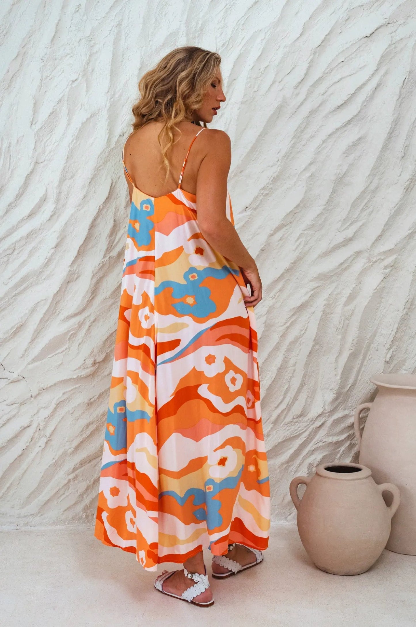 Silky Wind Strappy Maxi Dress by ELF
