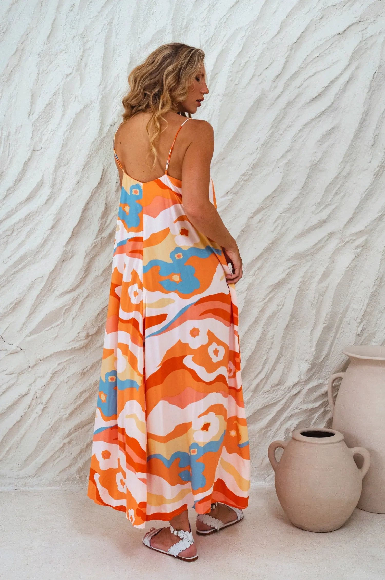 Silky Wind Strappy Maxi Dress by ELF