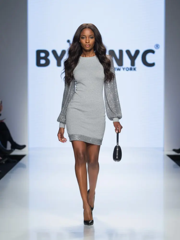 Silver Gray Mini Day Dress CHELSEA: Prêt-à-Porter Line BYMANYC ® New York by BYMANYC ® New York